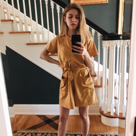 Back Beat Rags Pants - Back Beat Rags Yellow Romper